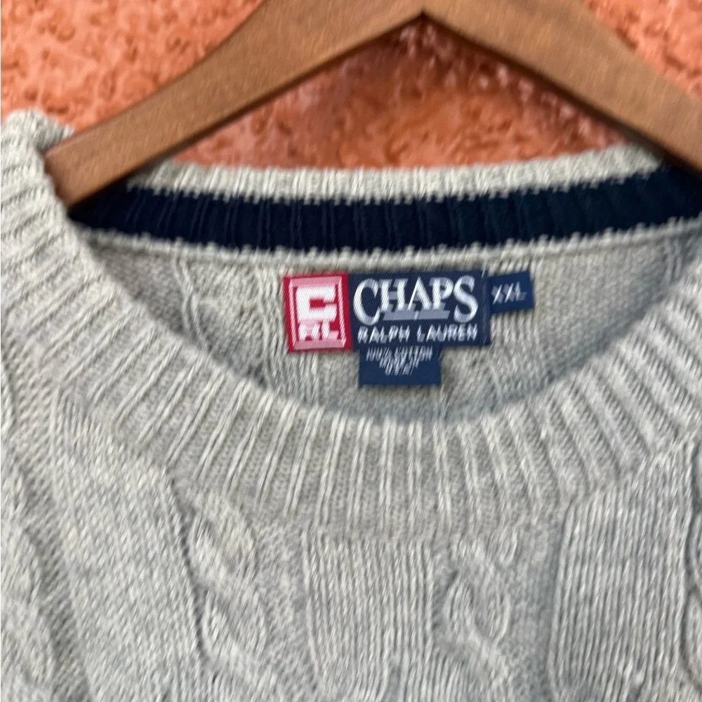 Vintage Cable Knit Sweater Mens 2XL Cable Knit Heavyweight USA Grunge Chaps RL